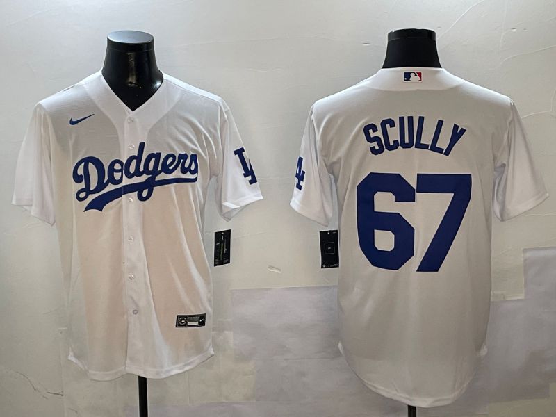 Men Los Angeles Dodgers #67 Scully White Game 2024 Nike MLB Jersey style 01083